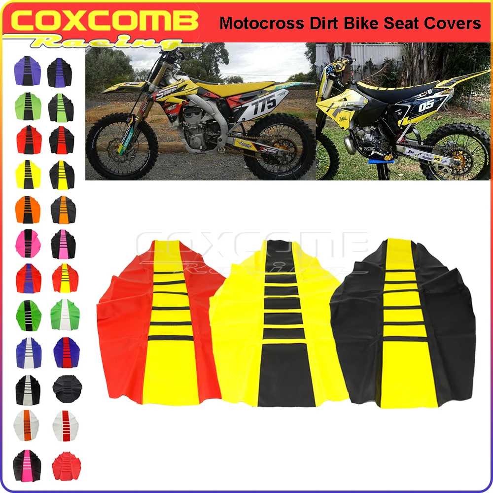 Fundas universales para asiento de Motocross todoterreno Dirt Pit Bike Pro Rib Gripper para Suzuki RM RMZ RM-Z DR-Z RMZ450 RMZ250 DRZ125 DRZ50