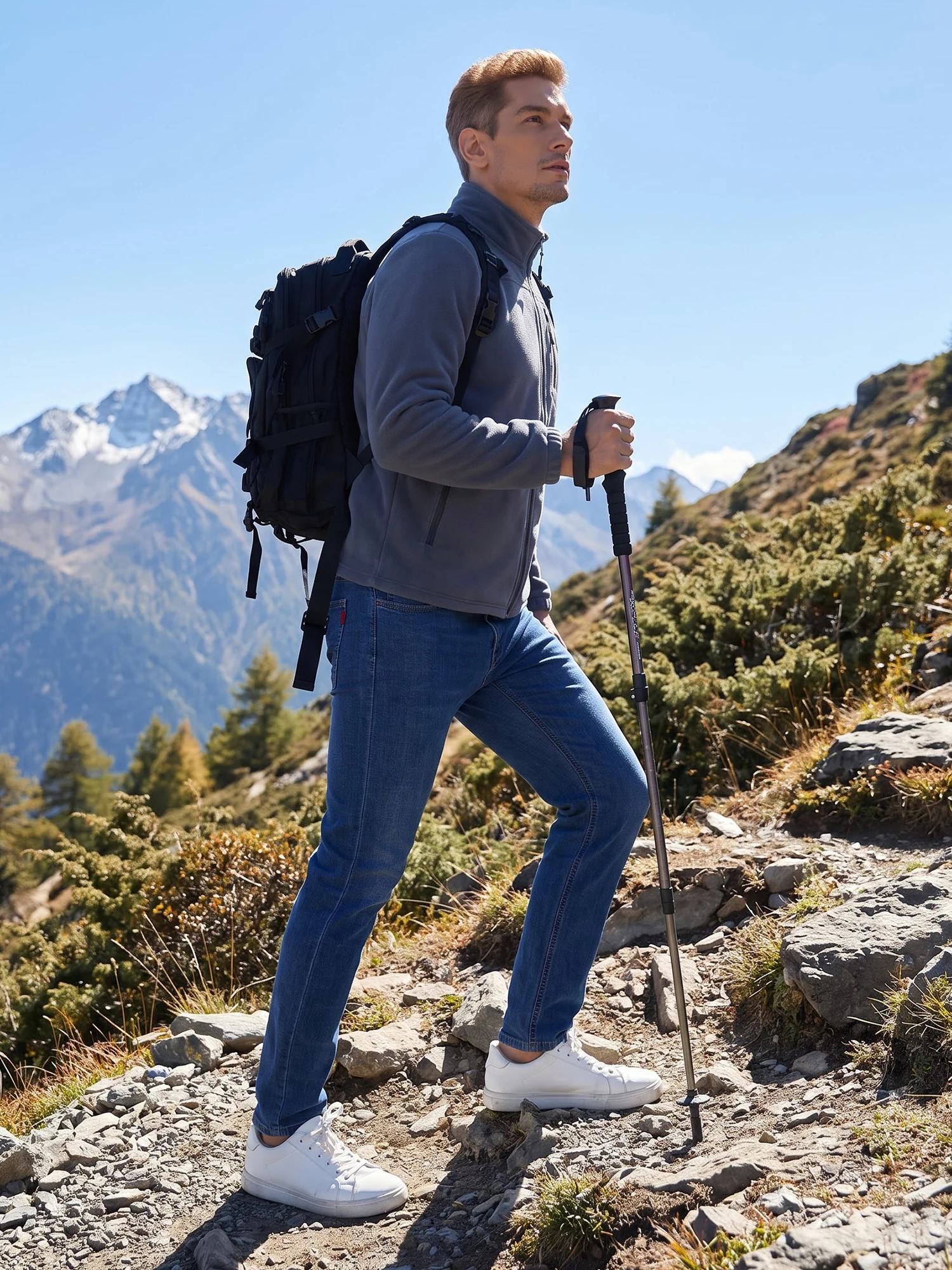 Herren Warme Polarfleece-Jacke mit Vollreißverschluss, Windbreaker mit mehreren Taschen, Arbeits- und Wanderjacke für Herbst & Winter – Detail 22