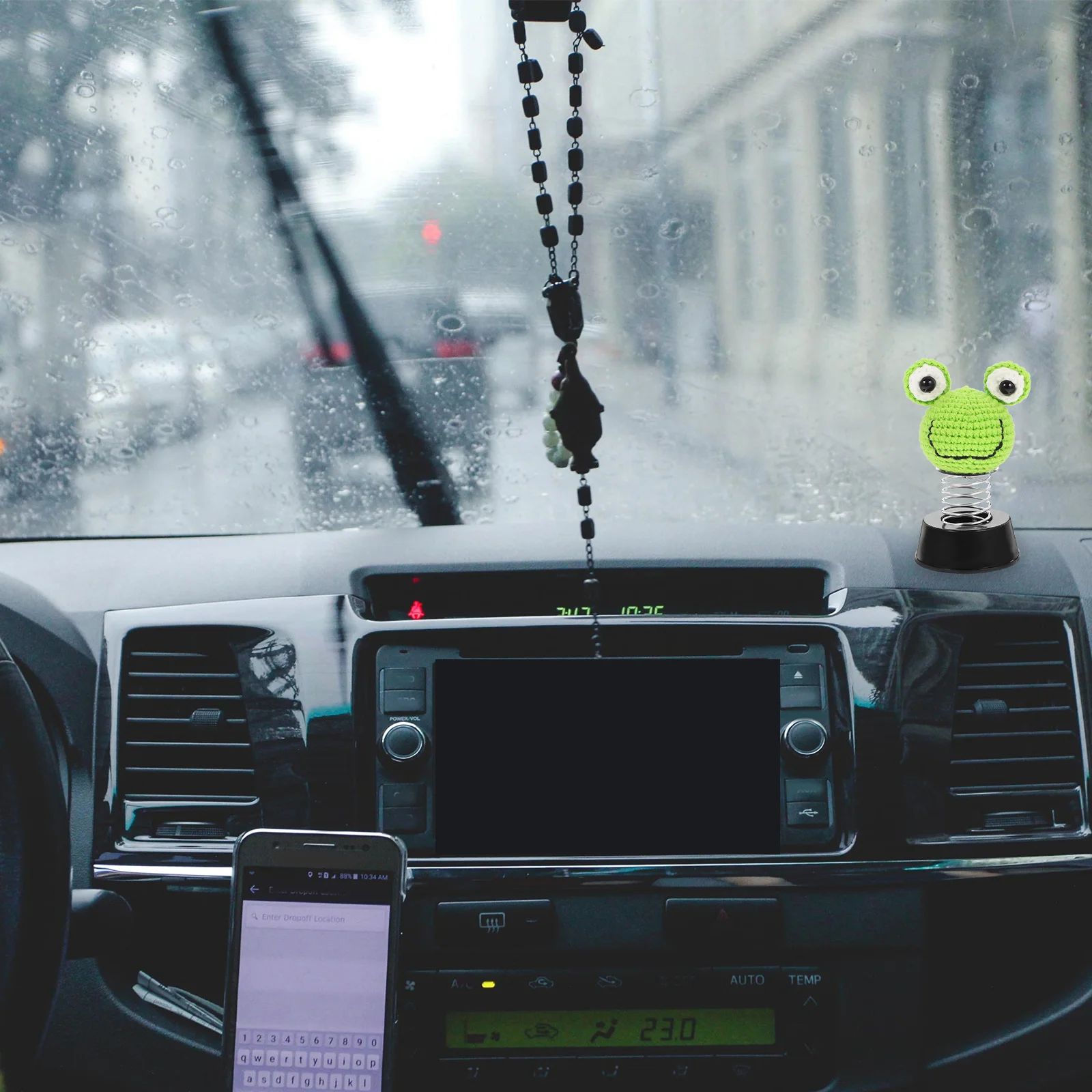 

Cute Crochet Animal Car Dashboard Bobbleheads Sturdy Non Fading Decorations for Home Bedroom Desk Car Interior Accessories