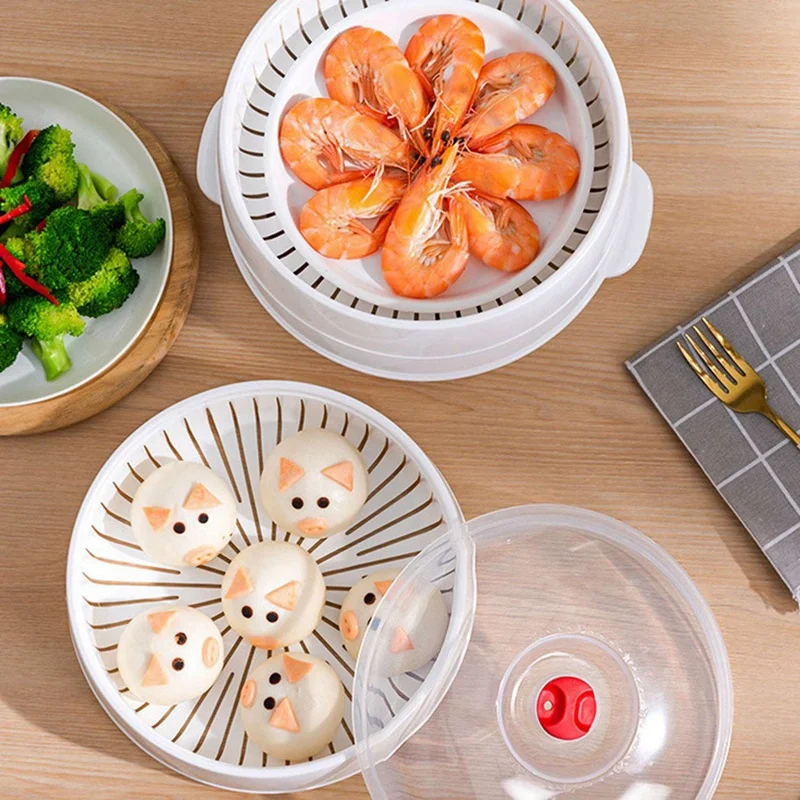 2X Practical Microwave Oven Dedicated Steamer, High-Quality Steaming Basket Cooking