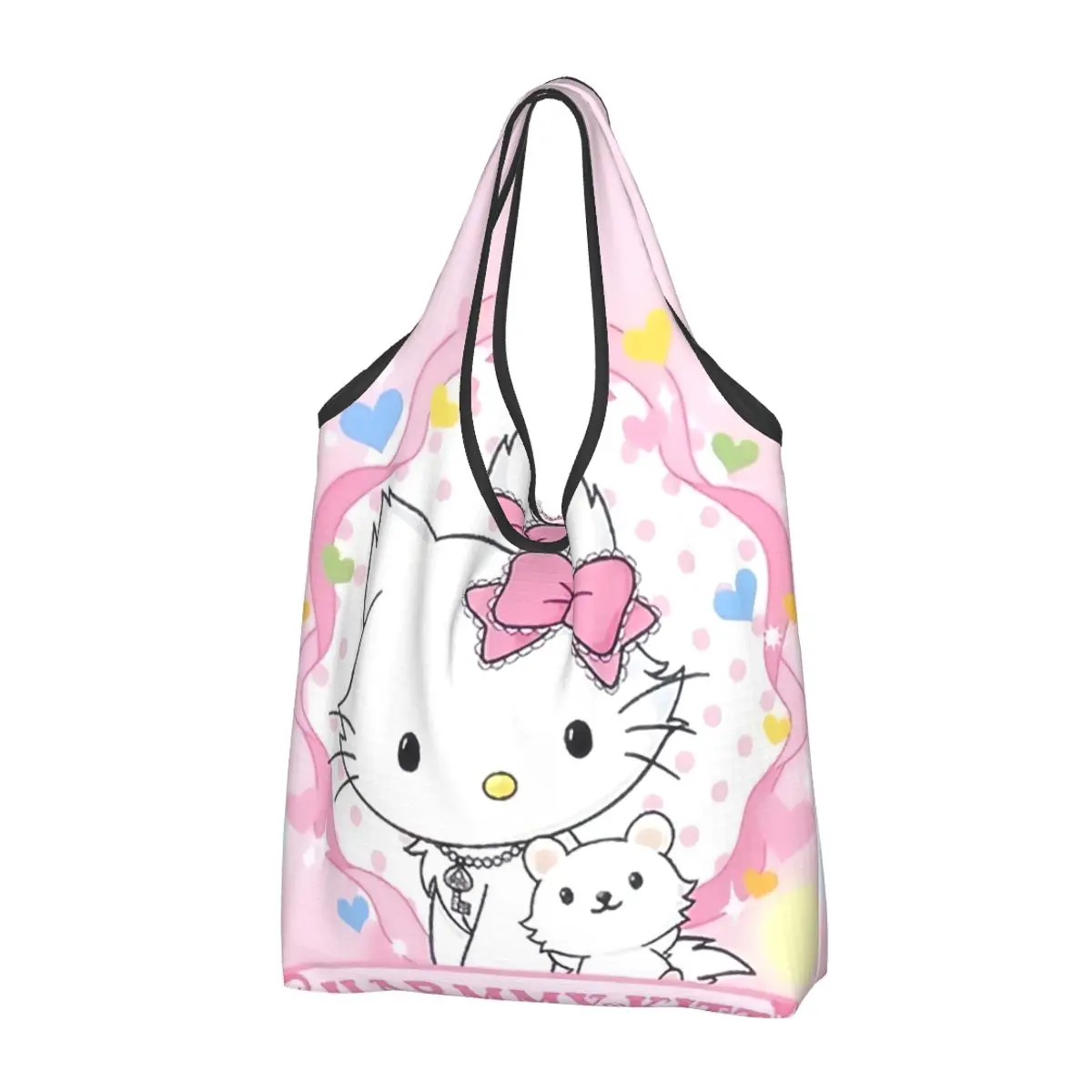 

Персонализированная Милая мультяшная Сумка-тоут Charmmy Kitty Sanrio для покупок, Портативная сумка через плечо для продуктов
