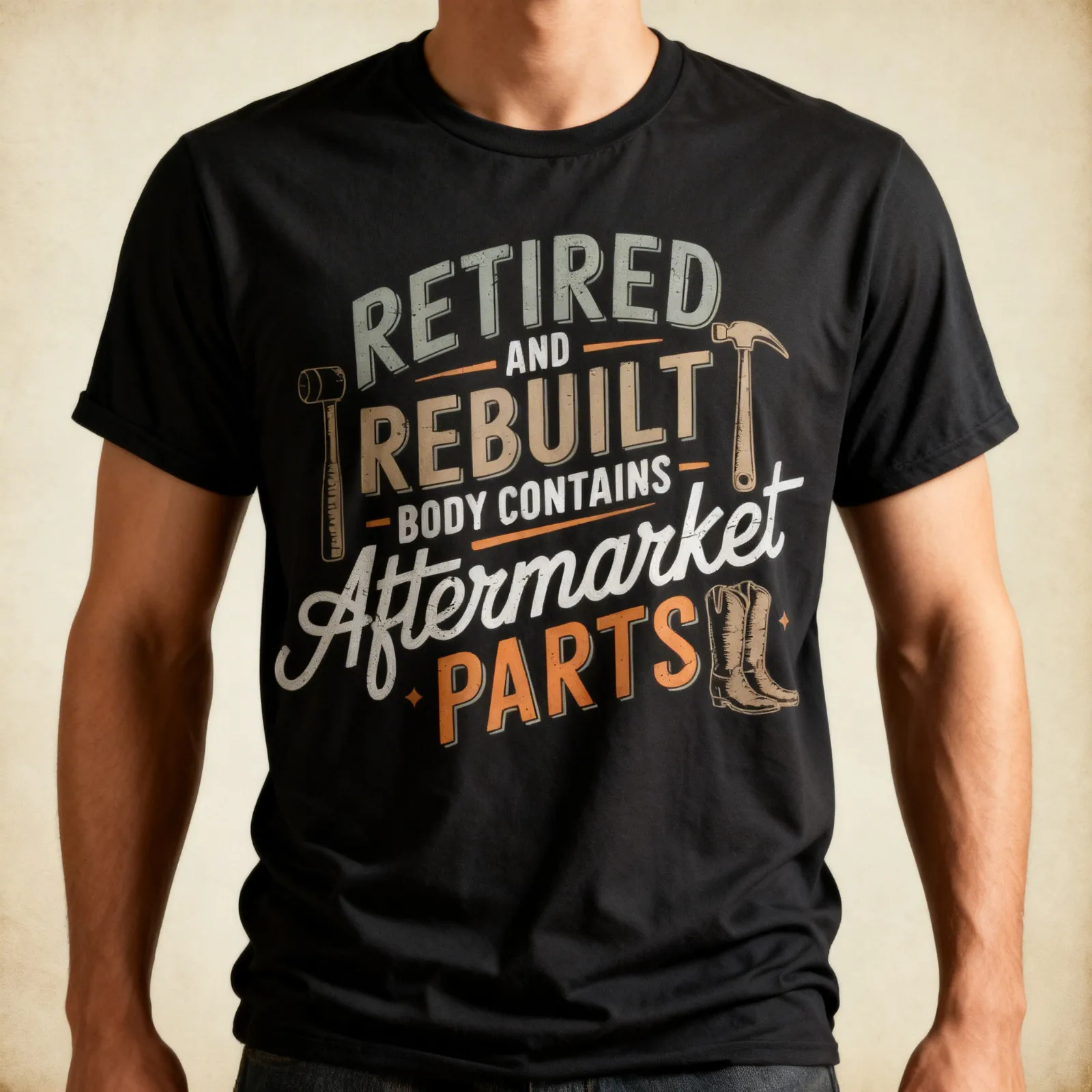 Humor Retired And Rebuilt Body Contains Aftermarket Parts T-Shirt