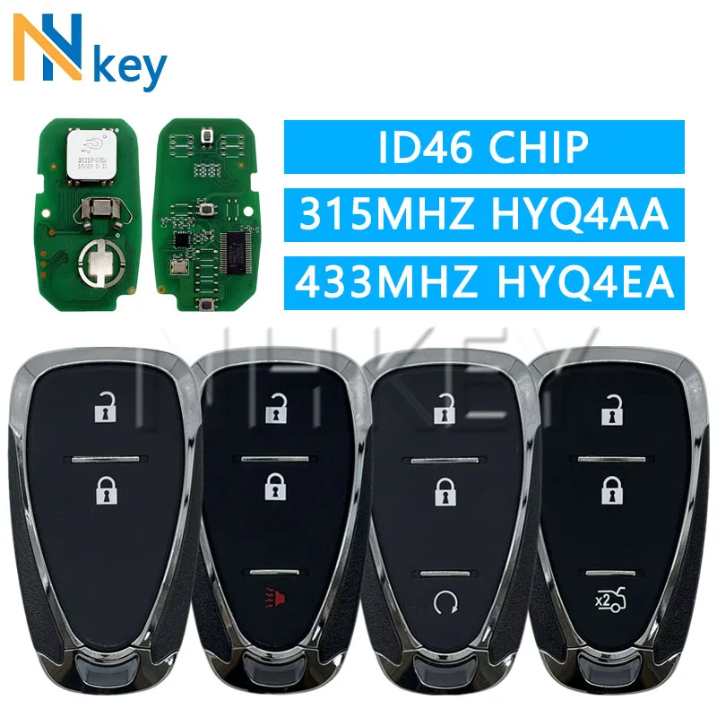 NH Key ID46 CHIP 315MHZ HYQ4AA 433MHZ HYQ4EA Car Remote Key For Volt Blazer Traverse Camaro Cruze Malibu Sonic Equinox Spark