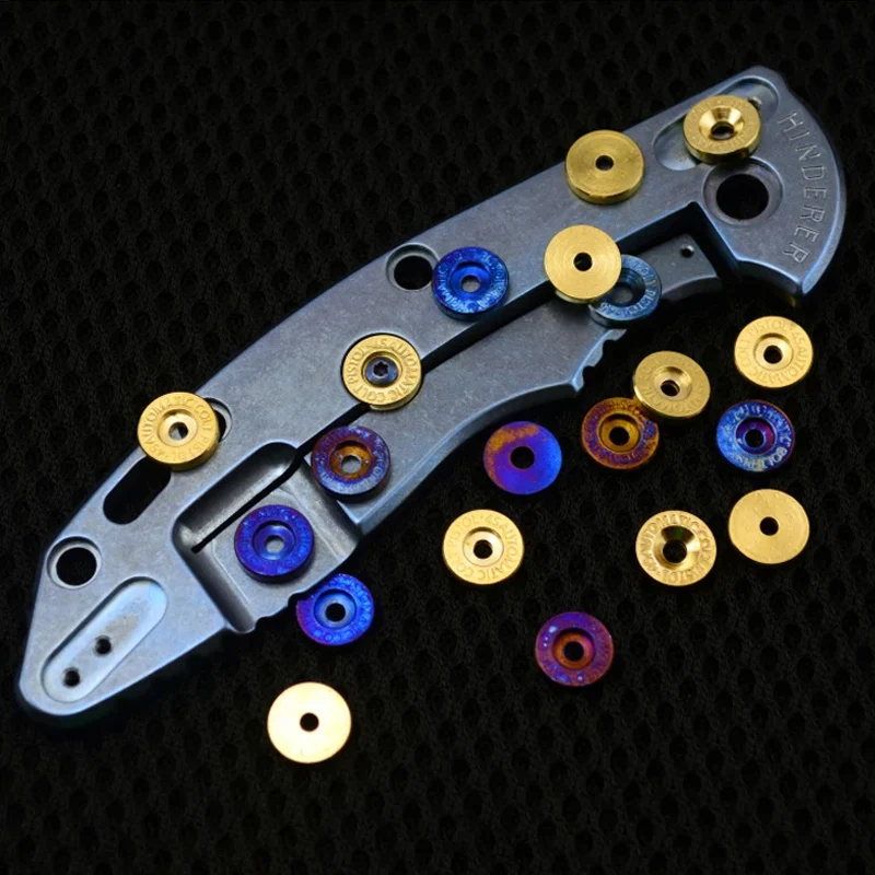 Imagem -03 - Titanium Alloy Screw For Thumb Pusher Brass Knife Lockbar Estabilizador Rick Hinderer Xm18 Strider Smf Sng Zt0620 Zt0562 Esmeralda