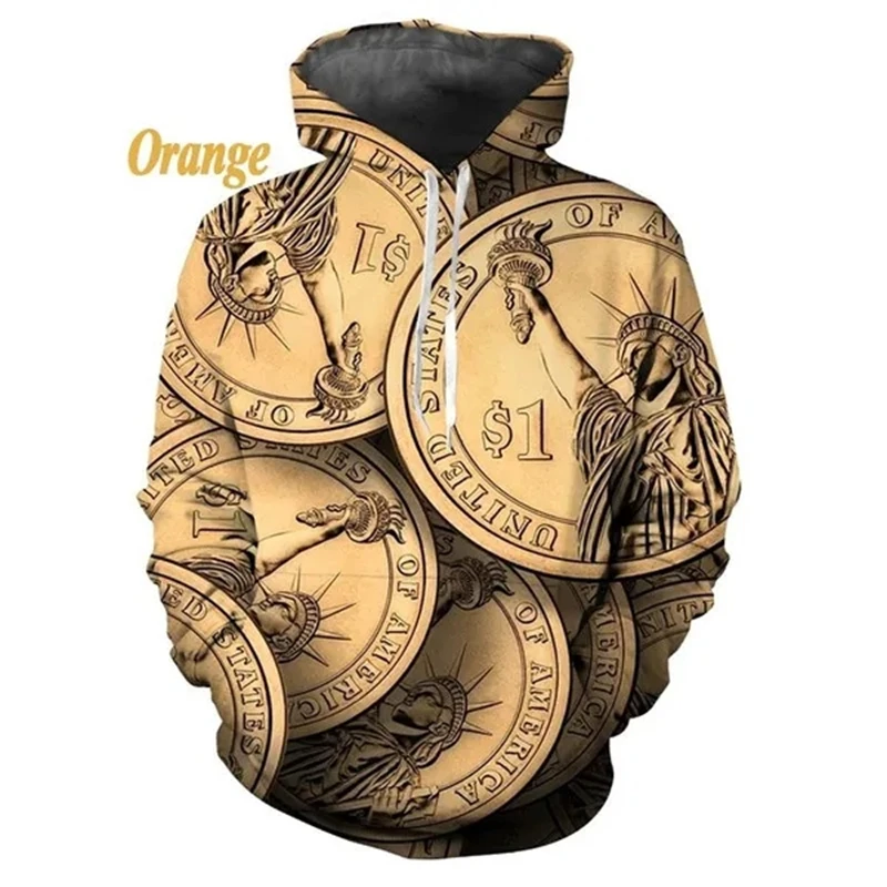 New Men's And Women's Fun Dollar Print 3D Hoodies Hip-hop Street Personalized 3D Graphic Hoodies Mens Clothes Casual Comfortable