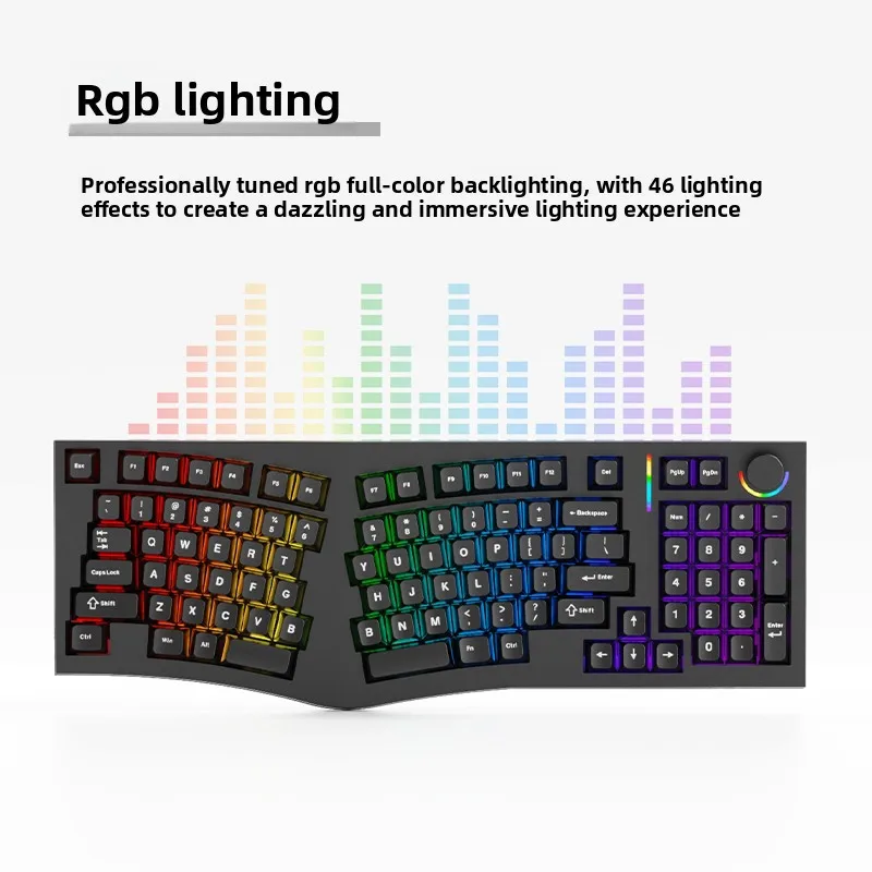 FEKER Alice98pro Mechanische Tastatur Alien Ergonomisch 3 °   Slope Hot-Swap-fähiges RGB mit Handunterstützung, individuelle Gaming-Bürotastatur