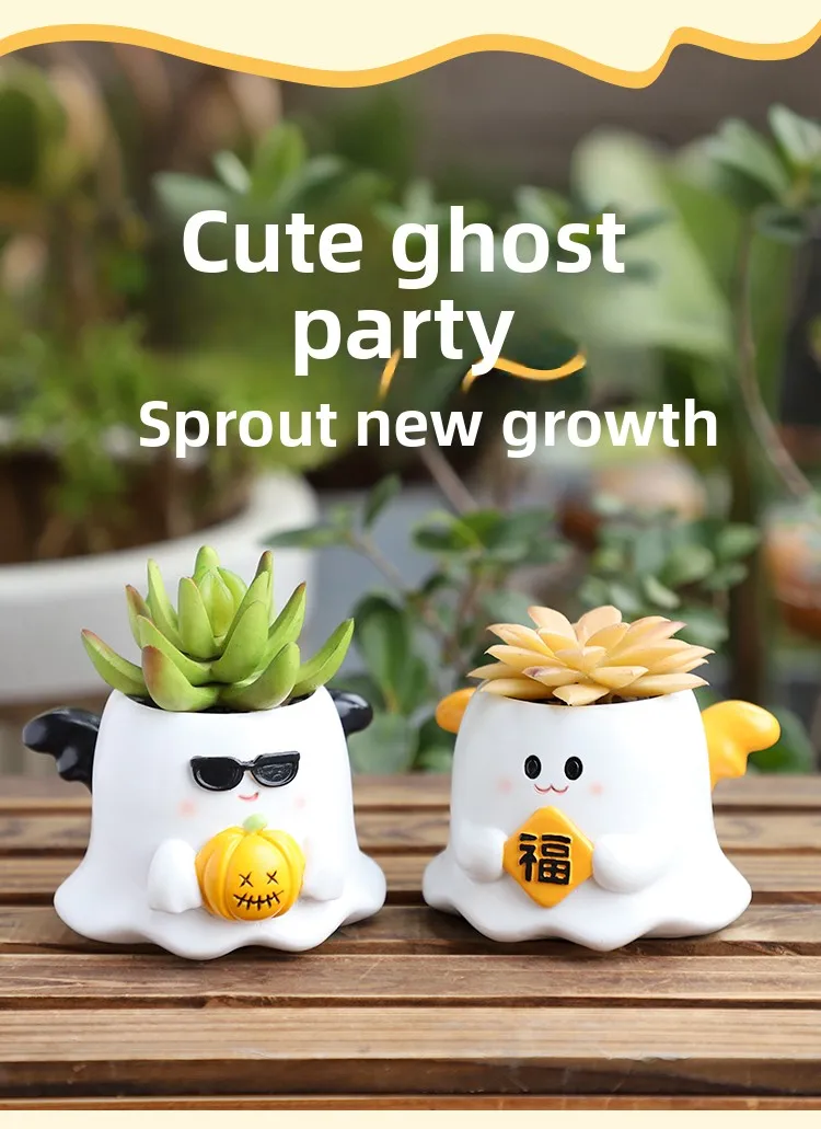 Halloween Angel Funny Halloween Plant Potted Plant Decoration Cartoon Creative Shape Succulent