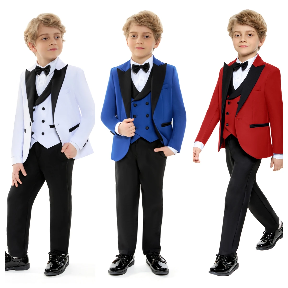 Boys Suit Set Slim Fit Kids Suit Boy Wedding Suit Communion for Boys Tuxedos Teen Suit Adjustable Waist