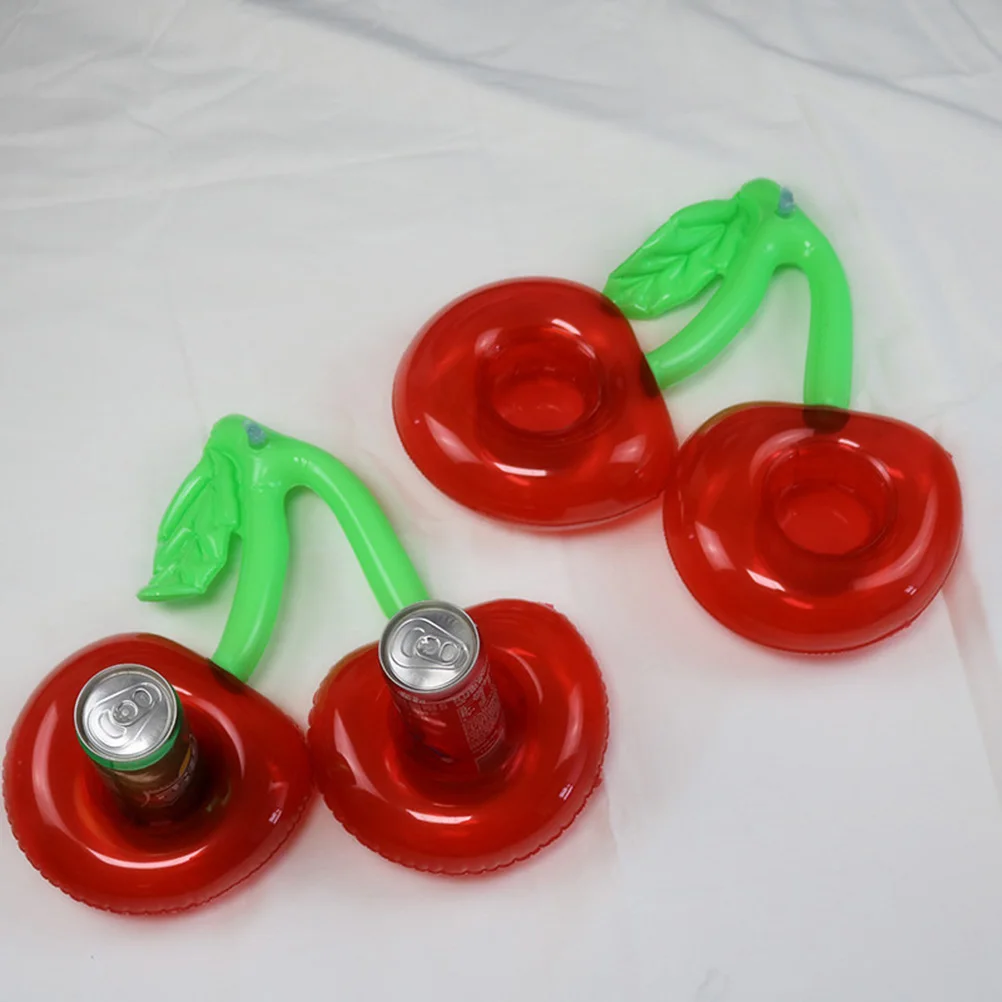 2 stücke Doppel Mund Kirsche Wasser Float Aufblasbare Getränkehalter PVC Strand Party Pool Favor Outdoor Spielzeug