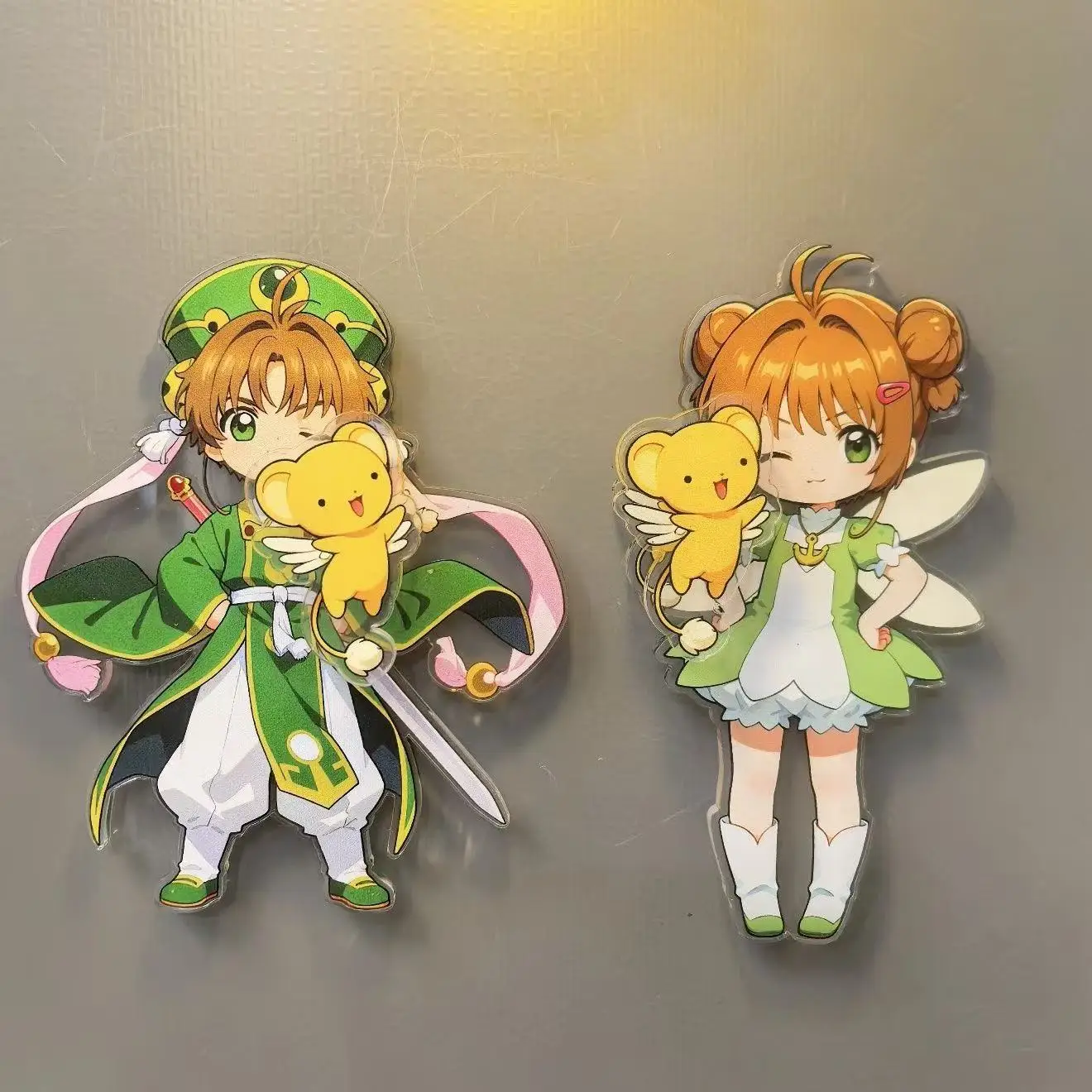 Anime Card Captor SAKURA Refrigerator Magnet Li Syaoran KINOMOTO SAKURA Cute And Rotatable Cartoon Refrigerator Magnet Decoratio