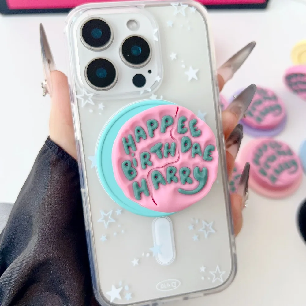 

Корейский 3D милый английский буквенный розовый держатель для Magsafe Phone Grip Tok для IPhone Google универсальные складные магнитные подставки кольцо