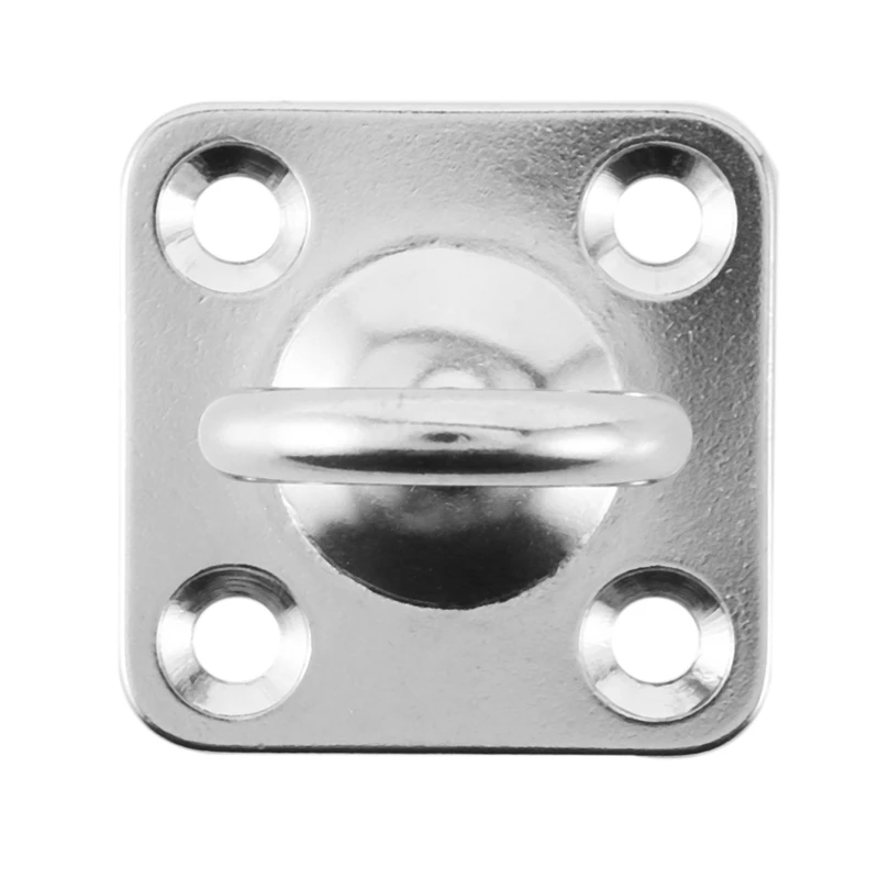 6Pcs Square Swivel Pad Eye Rotatable Ceiling Hook Wall Mounted Hook Stainless Steel Eye Pad Plate For Yoga (With Screws)