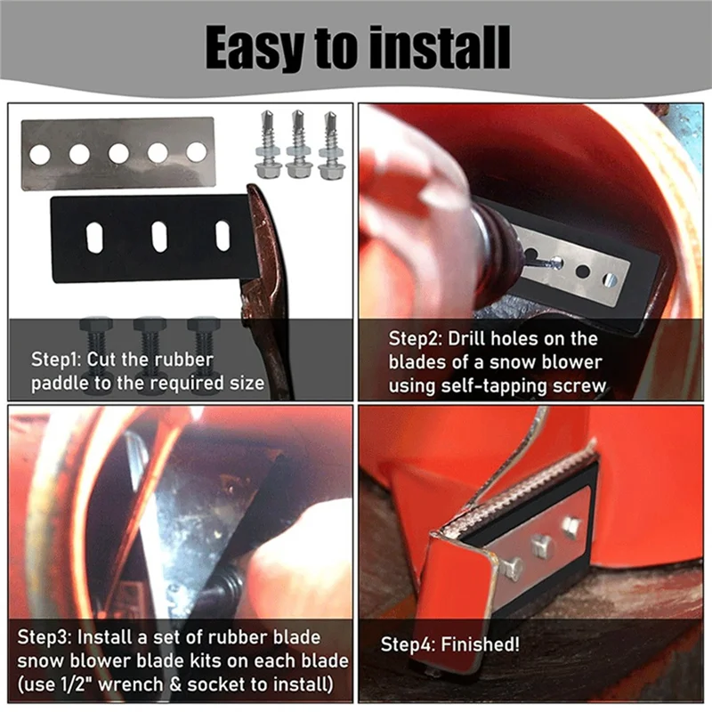 AT13 제설기 임펠러 개조 키트 - 3/8인치 3-블레이드 유니버설, 2단계 기계 개조용 내구성 쉬운 설치