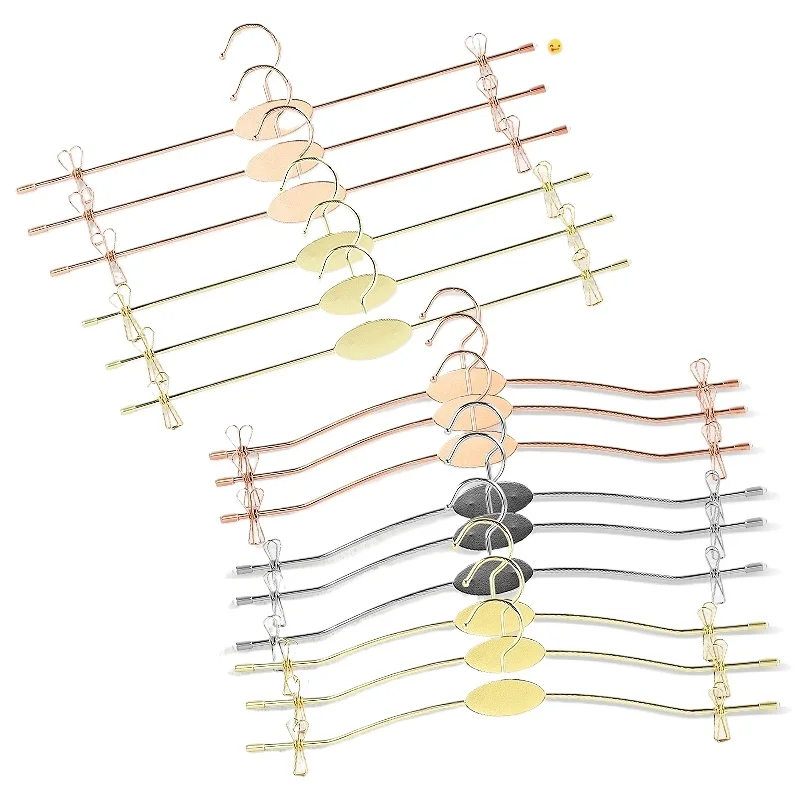 

Metal Underwear Bra Rack,Golden Durable Fashion Adults Clothes Hangers Hook,Lingerie Shop Display Hanger with Clips,10 PCS