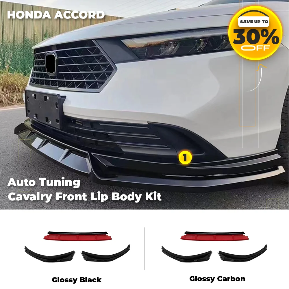 

Honda Front Lip For Accord Gen 11th 2023-2024 Bumper Lips Sport Body Kits Glossy Black Carbon Auto Exterior Accessories Tunning