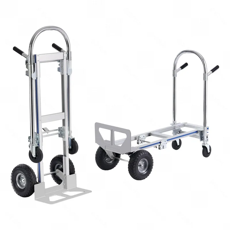 Portable foldable aluminum alloy flat trailer, heavy-duty high-load storage cargo tiger truck