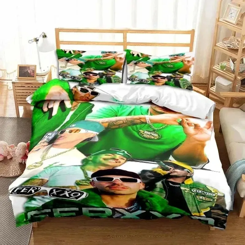 3D Print Fashion Ferxxo Feid Rapper Bedding Set Boys Girls Twin Queen King Size Duvet Cover Pillowcase Bed boys Adult Bedroom