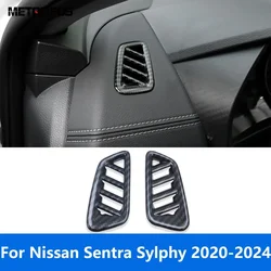 Car Accessories For Nissan Sentra Sylphy 2020-2022 2023 2024 Interior Carbon Fiber Front Air Conditioning Vent Outlet Cover Trim