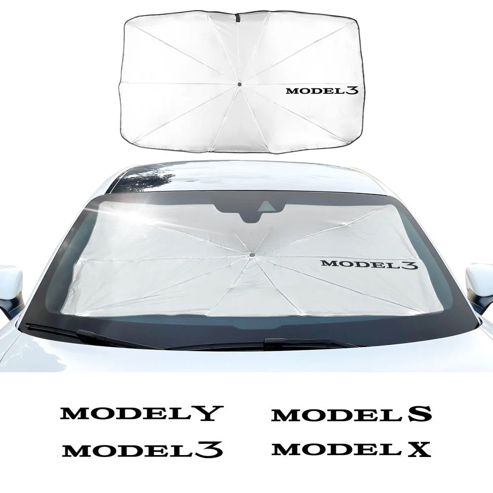 For Tesla Model 3 Y X S Summer Car Sunshades Windshield curtain Front Window Automobile Umbrella Car Parasol Auto Accessories