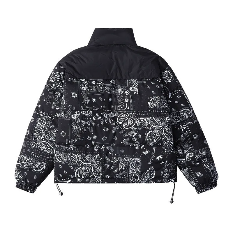 Winter Padded Parkas Thick Warm Jacket Men Women Print Cotton Coat Fashion Streewear Harajuku Outerwear Coat Men ropa de hombre