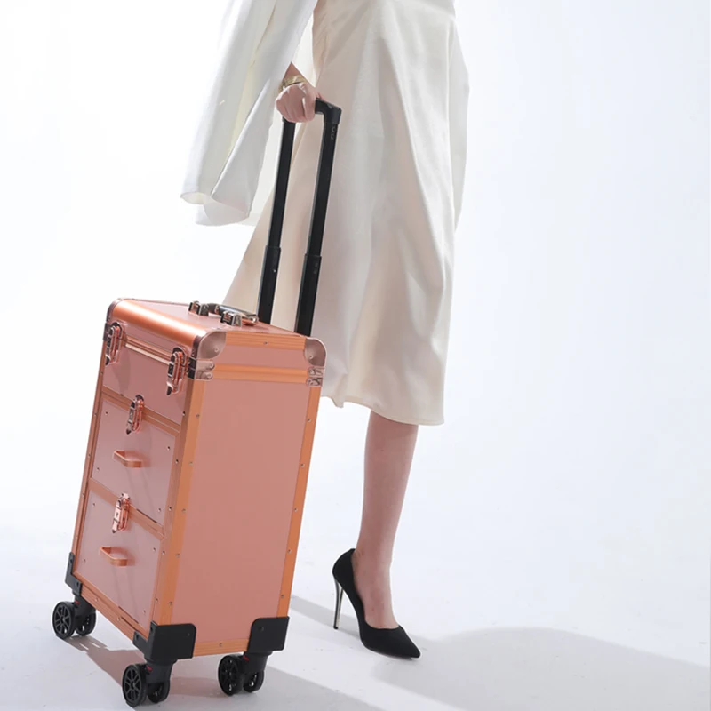 Large-capacity trolley makeup luggage box cosmetic suitcase artist special beauty tattoo embroidery manicure tool box