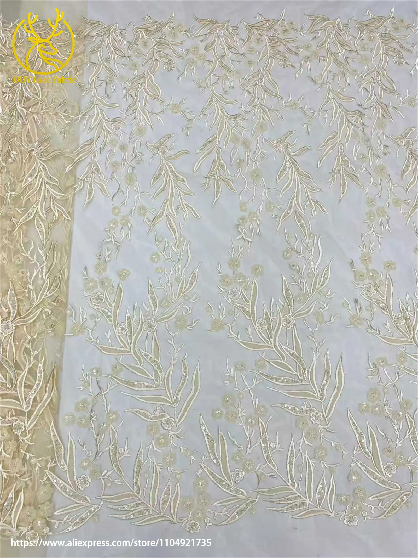 Mode Französisch Mesh Bräutigam Bestickte Spitze Stoff Hohe Qualität Afrikanische Nigerian Pailletten Spitze Stoff Damen Hochzeit Party Kleider – Detail 16