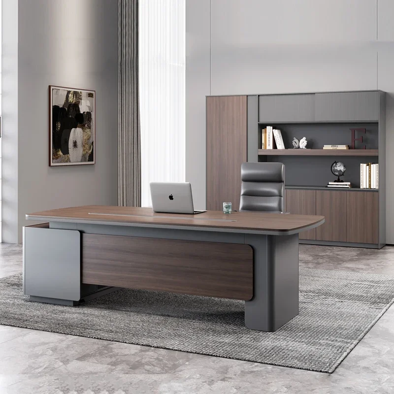 

High Quality Light Luxury Office Desk Filing Cabinets Luxury Standing Office Desk Shelf Crafting Work Wooden Bureau Furniture