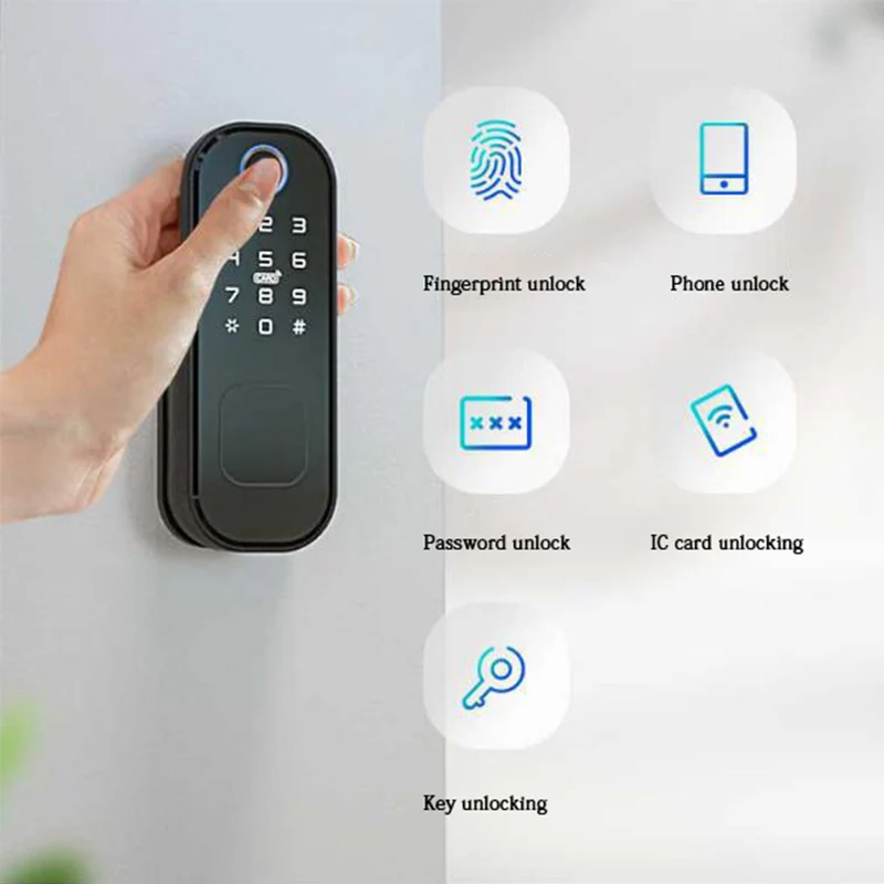 Imagem -04 - Impressão Digital de Controle Remoto ao ar Livre Porta Bloqueio Eletrônico Bluetooth Tuya Ttlock App Senha ic Cartão Keyless Fechadura da Porta Inteligente