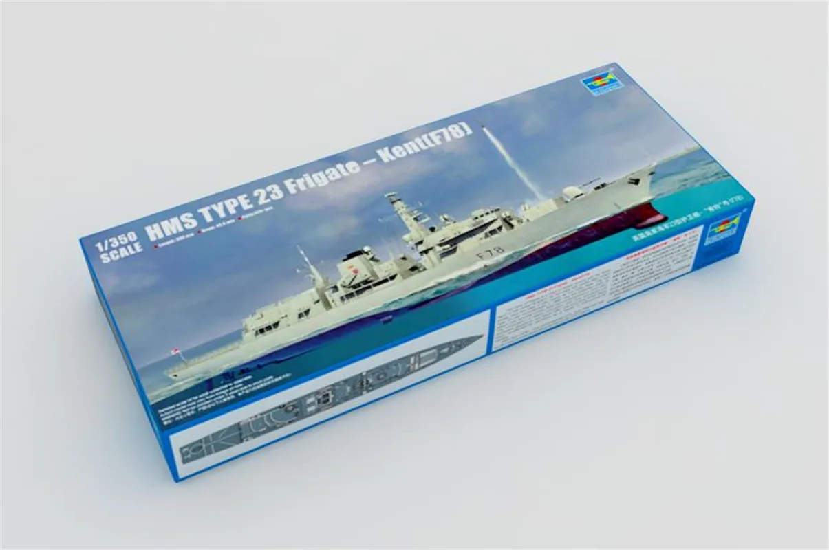 

Модель военного корабля Trumpeter в масштабе 1/350 HMS TYPE 23, Frigate-Kent (F78) # 04544