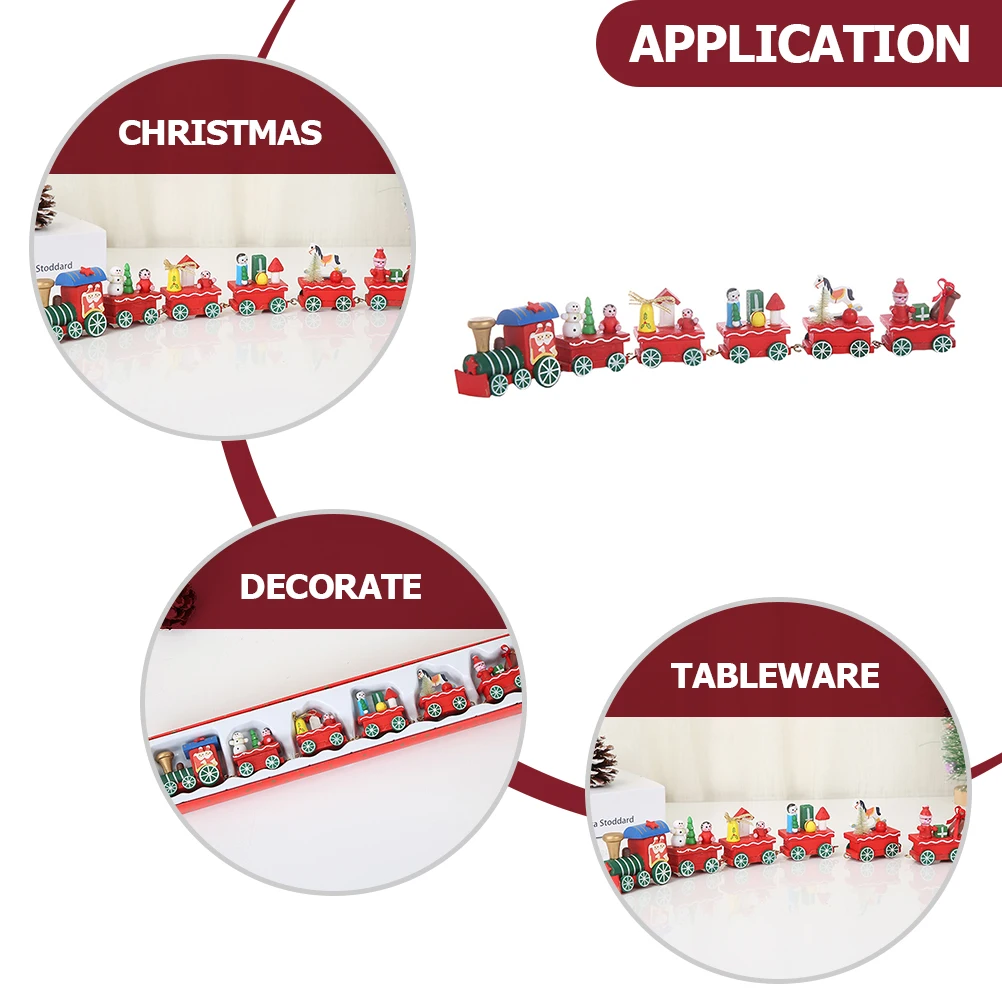 

Small Train Ornament Decoration Mini Desk Ornaments Wood Wooden Toy Hanging Christmas Tree Bridges