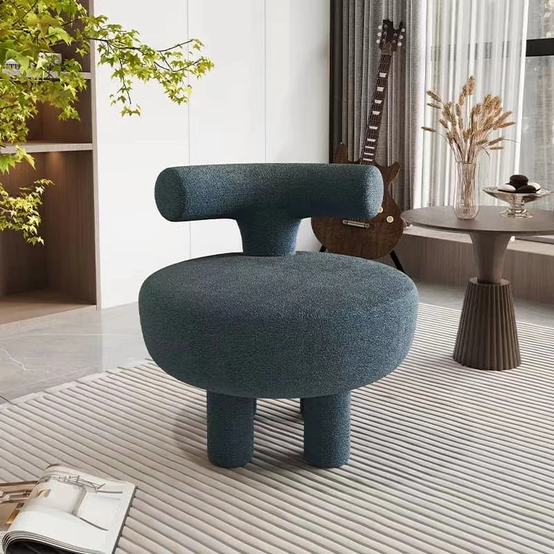 Modern blue teddy fabric accent chair single children upholstered armchair kids' chairs