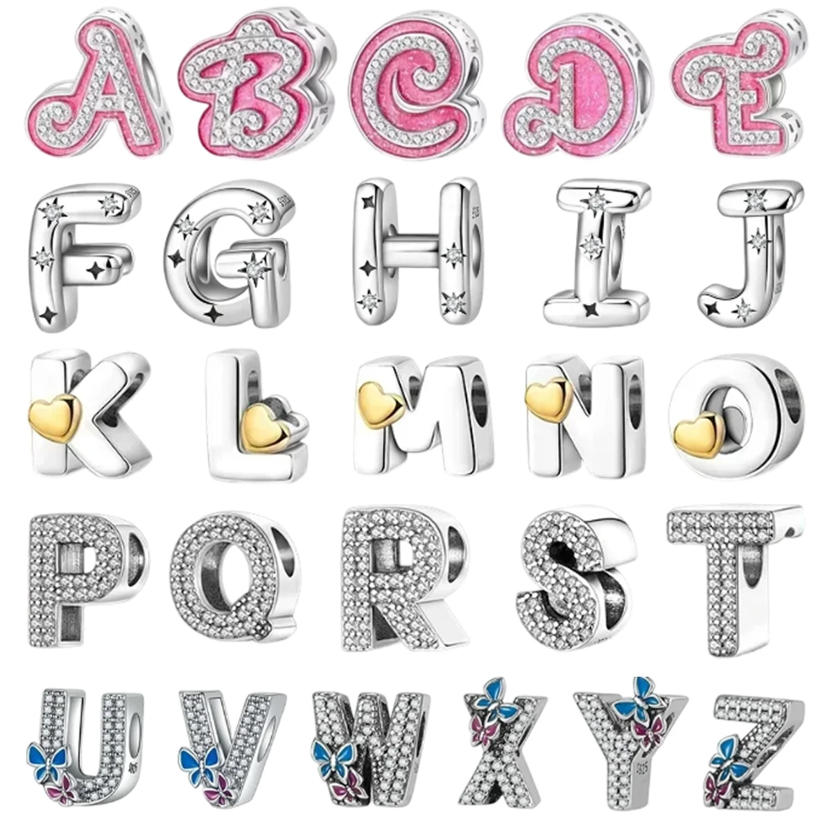 

Серебро 925, 26 букв A-Z, детали алфавита, английское слово, бусины, подвески, металлическая сталь, золотой браслет «сделай сам», ожерелье, ювелирное изделие, подарок