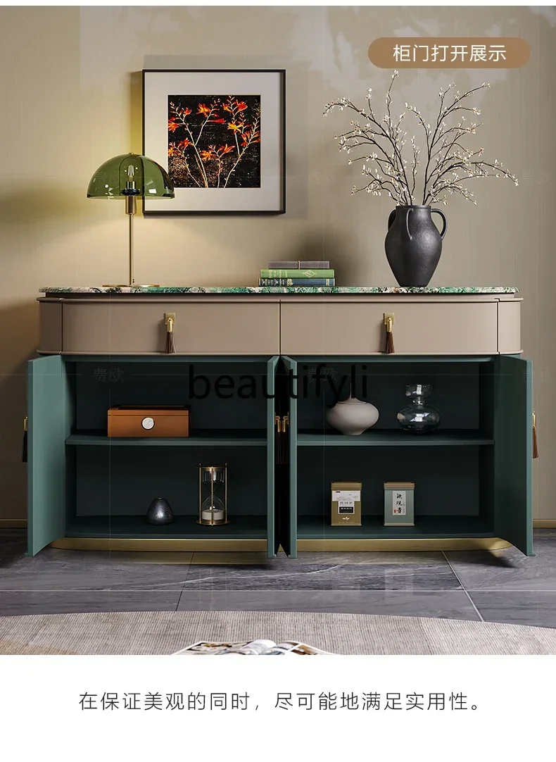 

Light luxury dining side cabinet storage Italian post-modern marble high-end entrance shoe cabinet