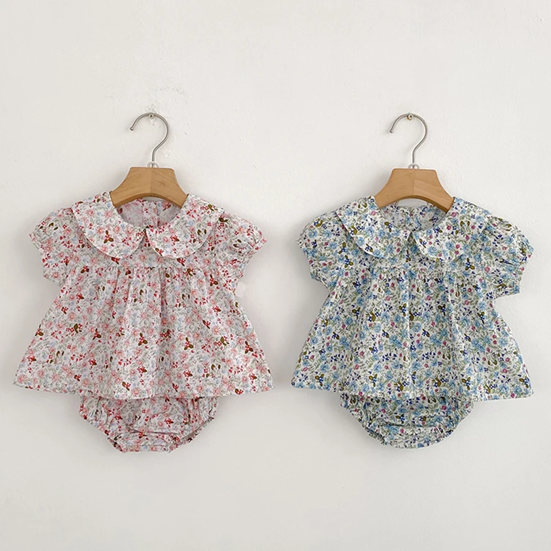 الصيف طفل الفتيات مجموعات قصيرة الأكمام زهرة نقية تي شيرت + PP السراويل دعوى الحلو طفل الفتيات ملابس الرضع طفل الفتيات ملابس رسمية