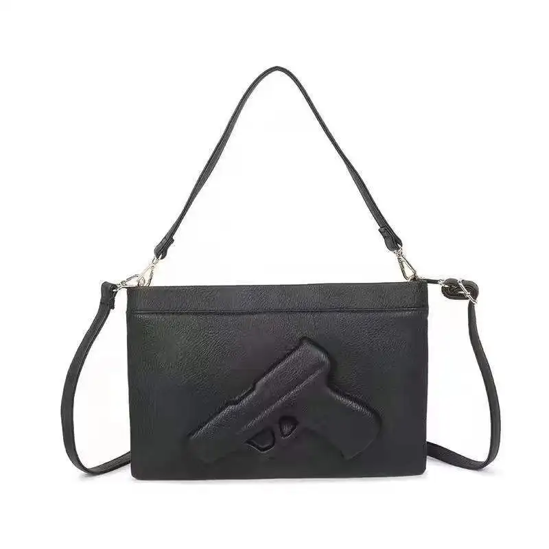 

Высококачественная уникальная сумка-тоут/наплечная сумка из Гуанчжоу 2026 года с тисненым логотипом в виде пистолета