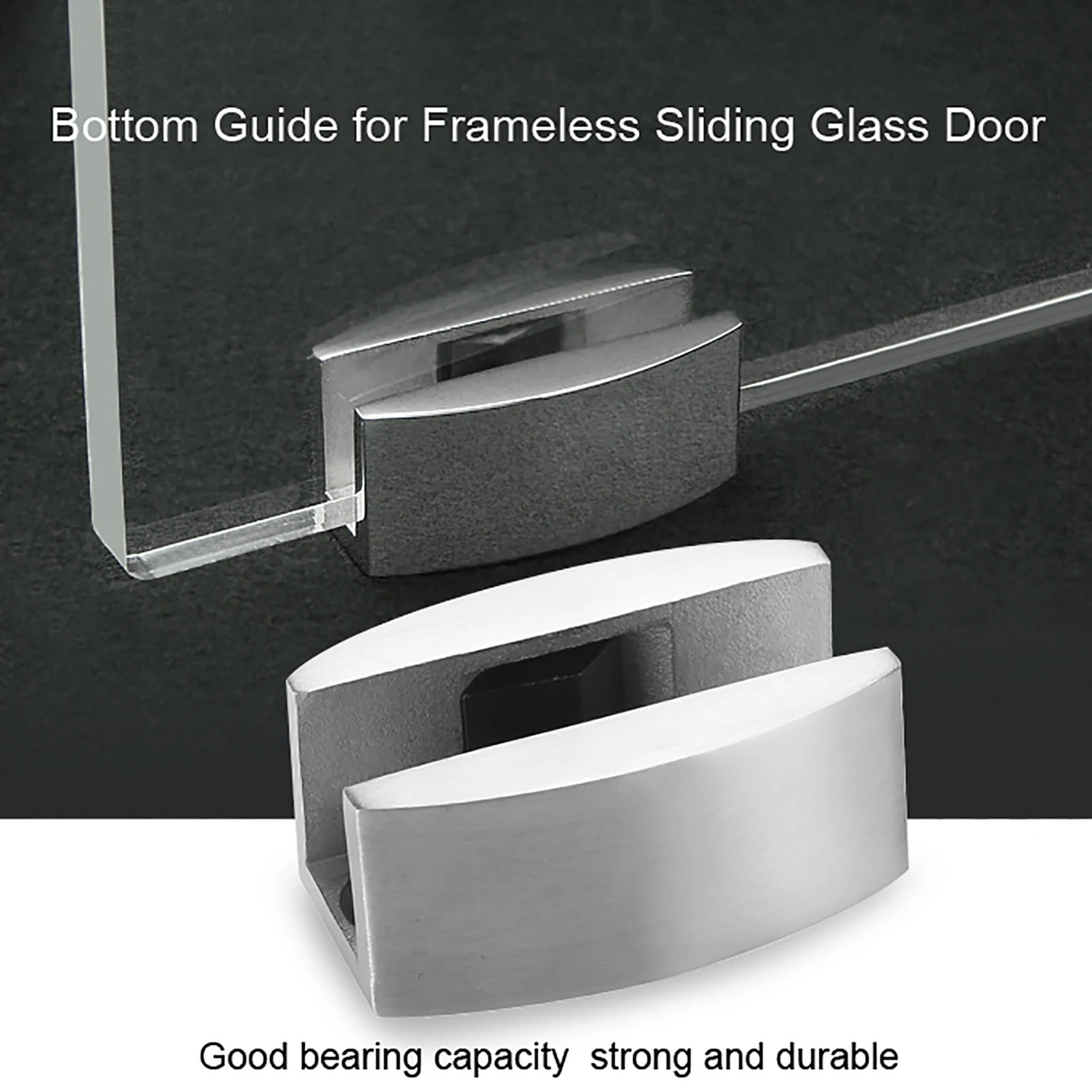 304 Stainless Steel Sliding Glass Door Floor Guide Frameless Glass Door Bottom Guide Replacement Hardware Adjustable