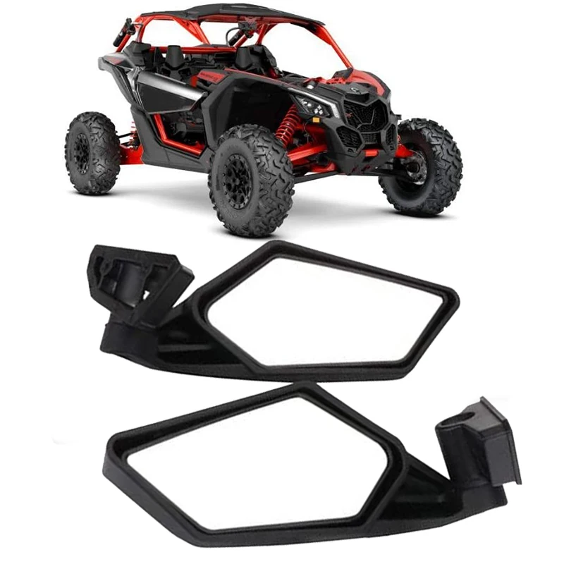 

UTV Side View Mirrors Rearview Mirror Adjustable for Can Am Maverick X3 Max R X3 R For Suzuki King Quad 450 Quadracer