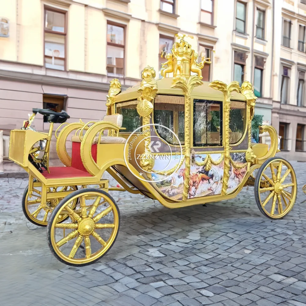 2024 OEM Electric Boat Type Horse Drawn Carriage Customized Fairy Tale Princess Sightseeing Cart Wagon With CE Certification