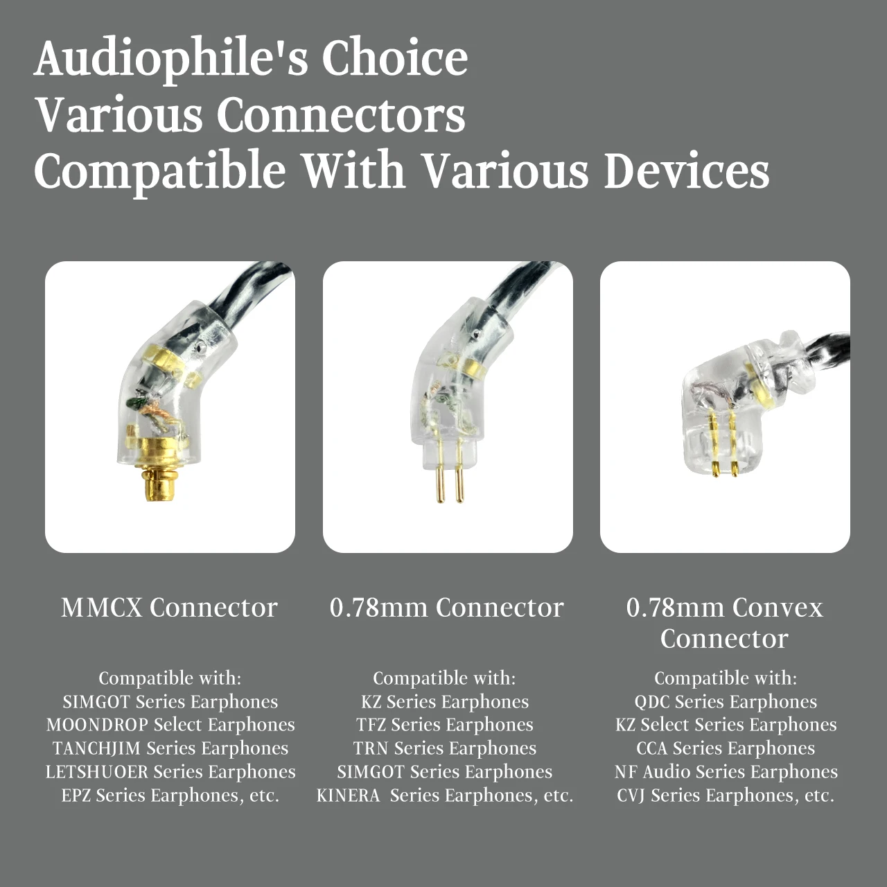 JCALLY JC08S 8 Shares QDC 2Pin 0.78mm MMCX Earphone Upgrade Cable
