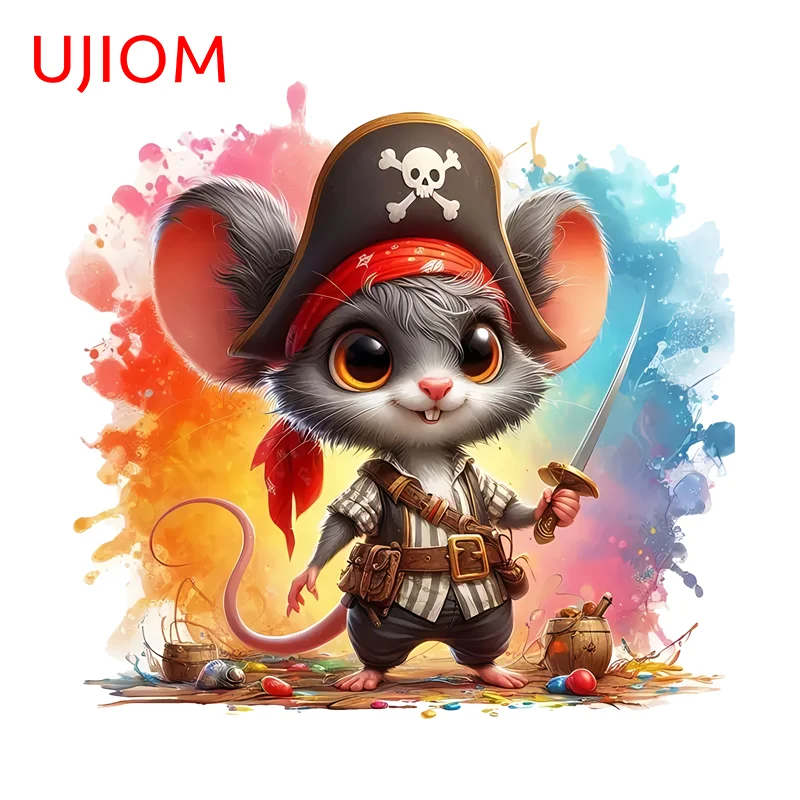 UJIOM Pirate Mouse Ink Style Wall Stickers Interesting Bookshelf Vestibule Wardrobe Decal Vinyl Room Decoration Accessories
