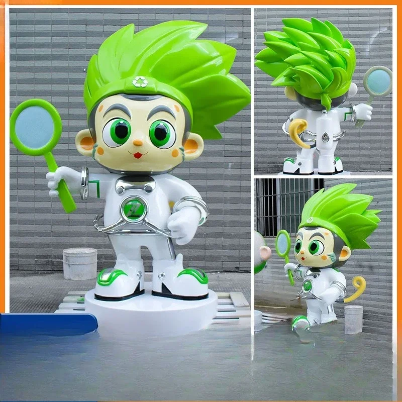 Outdoor city square cartoon sculpture, large environmental protection image mascot decoration, fiberglass figure sculpture