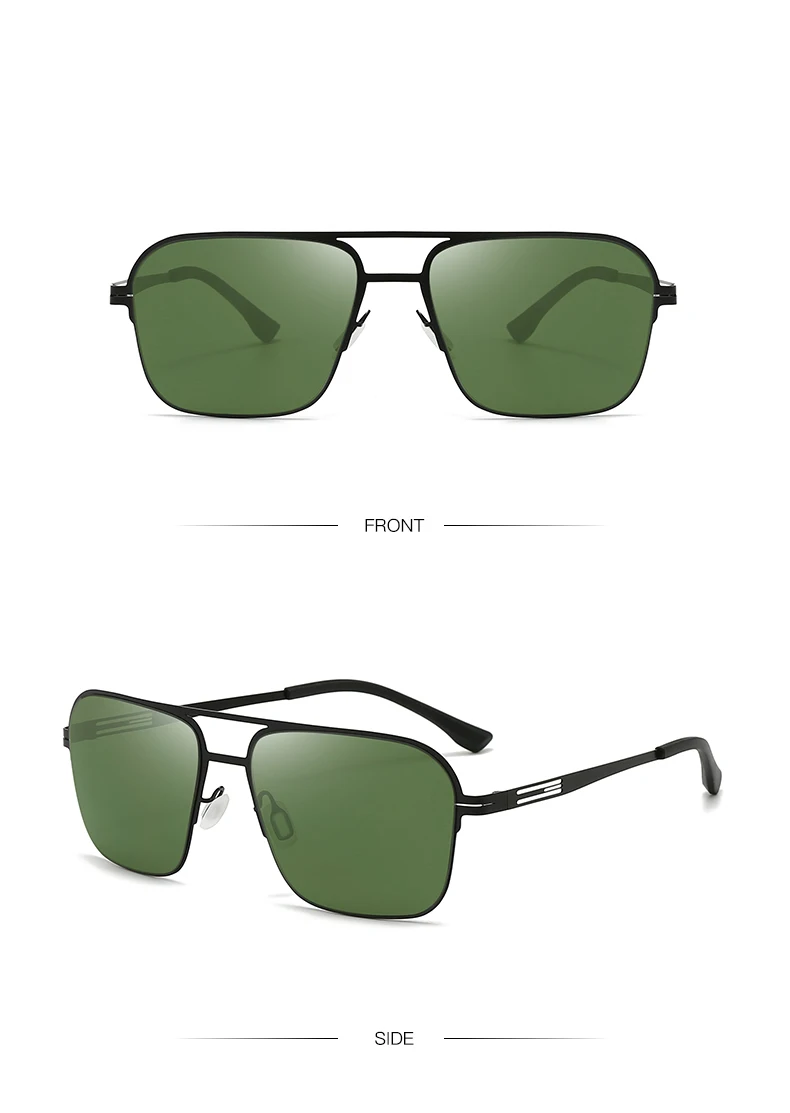 Modische Herren-Sonnenbrille aus Edelstahl mit doppeltem Fass, ultraleicht, hochwertig, sonnenblockierende Sonnenbrille mit großem Rahmen 5129 – Detail 14
