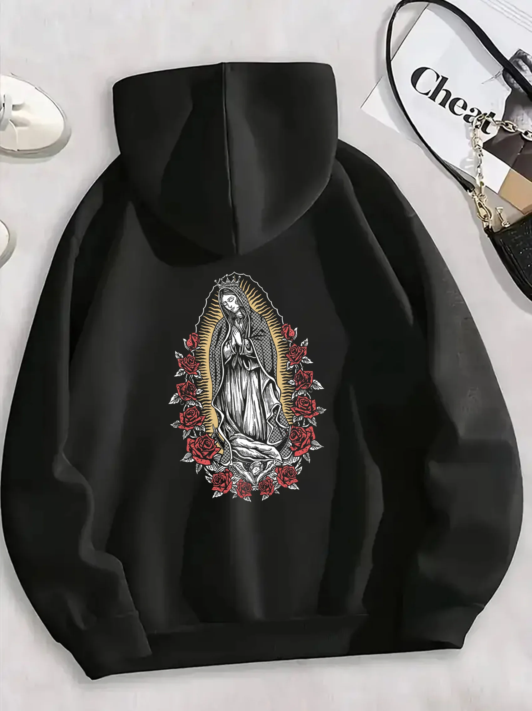 

Saintess, осенние и зимние хлопковые мужские и женские толстовки с графическим принтом, повседневные уличные спортивные тренировочные брендовые тренды