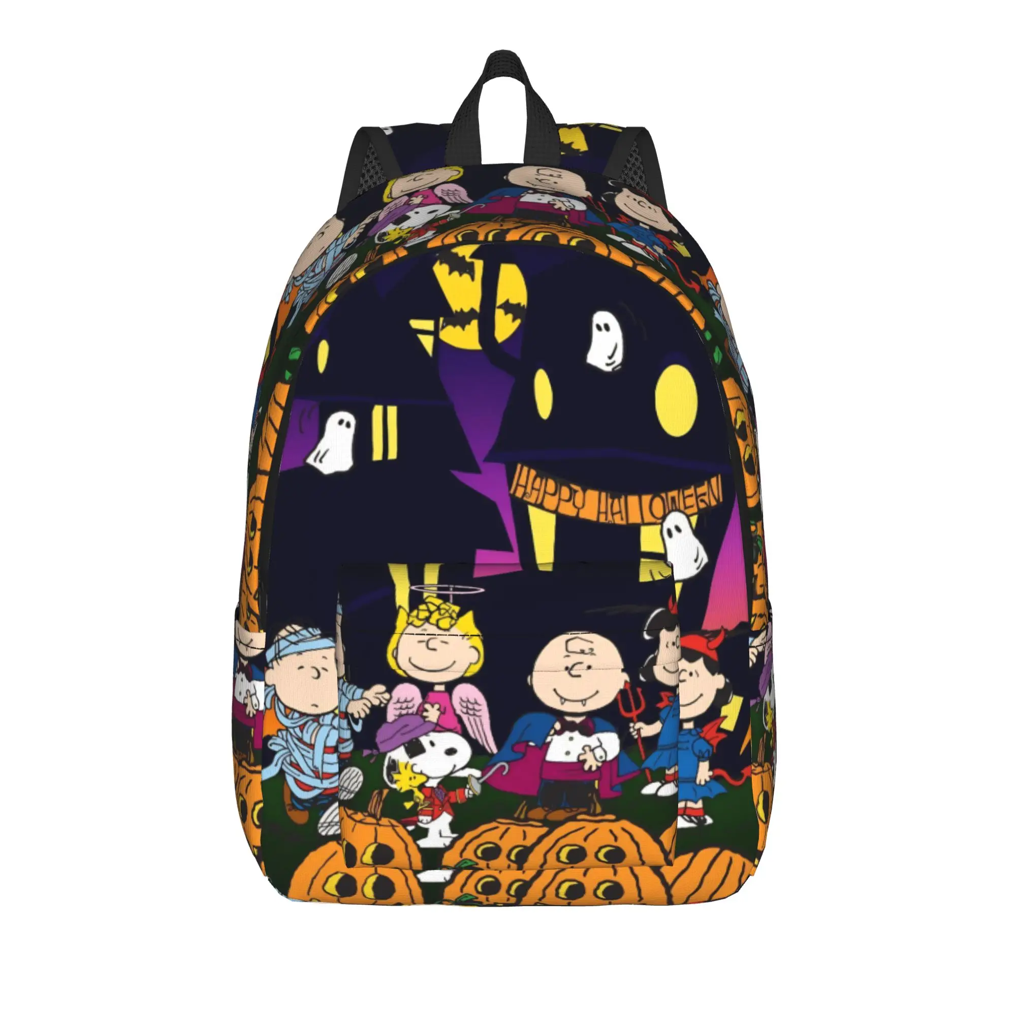 Snoopys Halloween Pumpkin Backpack for Men Women Teenage High School Business Daypack  Laptop Shoulder Bag Durable