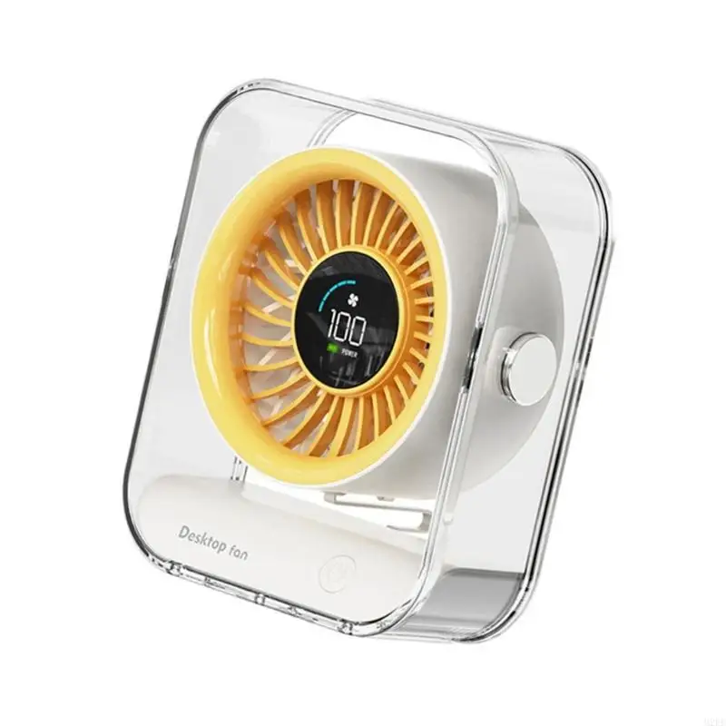 2025 جديدة هادئة قوية للمروحة الرقمية DISTRANT مروحة القابلة لإعادة الشحن المعجبين الملمس ABS مناسبة لمكتب غرفة النوم والمدرسة