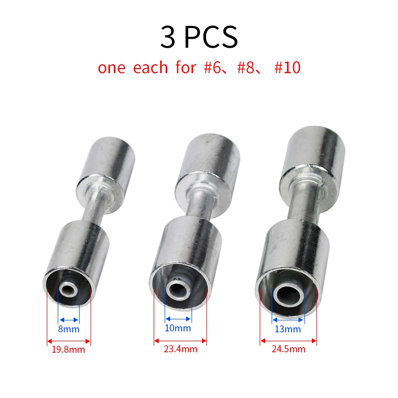 Manguera de aire acondicionado para coche, accesorio Retrofit Crimp de Ajuste Recto de aleación de aluminio para manguera de barrera estándar A/C
