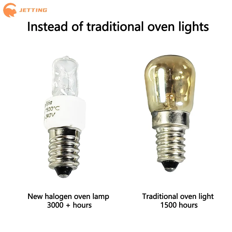 1Pcs 25W/40W E14 Oven Light Bulb 220-240V Safe Halogen Oven Lamp High Temperature 500℃ Resistant Dryer Microwave Light Bulb