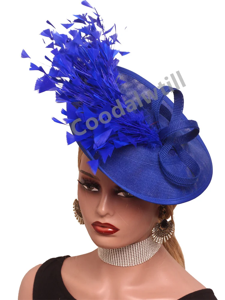

Bride Feather Race Wedding Pillbox Fascinator Hat Headband Women Drrby Church Headpiece Fashion Ladies Royal Hair Accessories