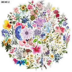 10/30/50PCS Mixed Pretty Flowers Stickers DIY Bike Travel Luggage Guitar Phone Laptop Classic Kid Toy Decals Graffiti Sticker F5