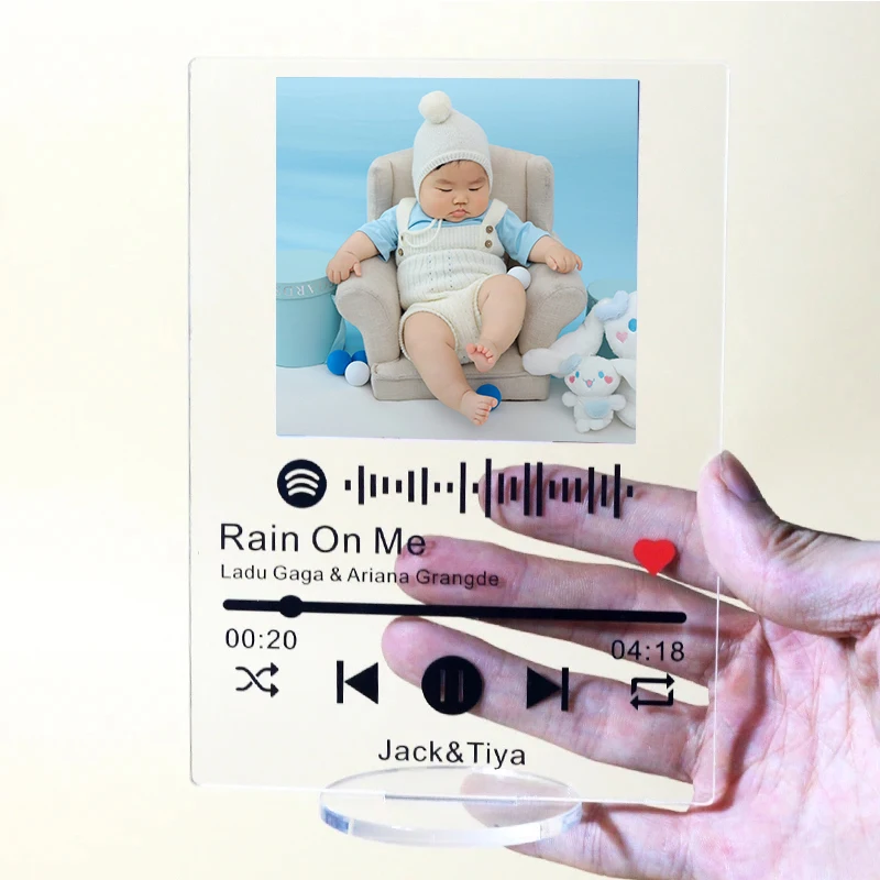 

Personalized Custom Photo Acrylic Board Spotify Music Code Plaque Couple Gift Bedside Decoration Ornament